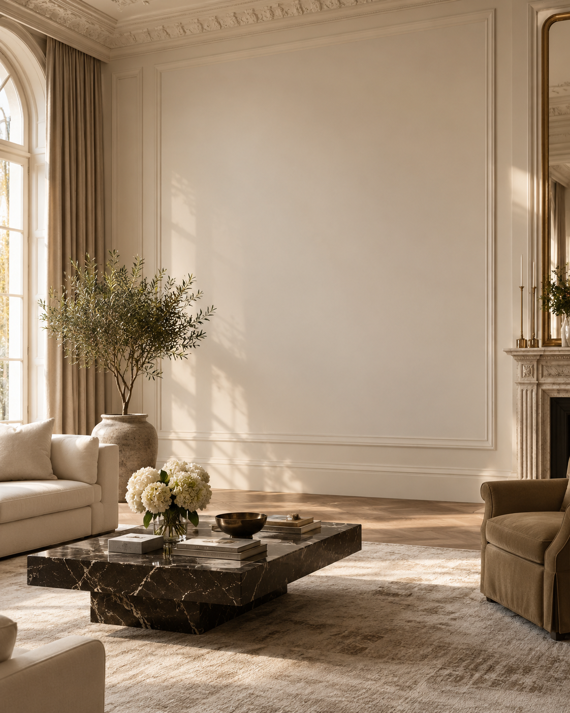 Elegant empty interior ready for a commissioned artwork